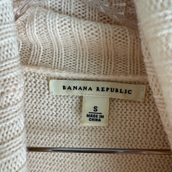 BANANA REPUBLIC Wool Blend Ivory Cream Dolman Cowl Turtle Neck Wool Blend size S - Picture 4 of 8